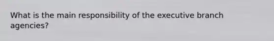 What is the main responsibility of the executive branch agencies?