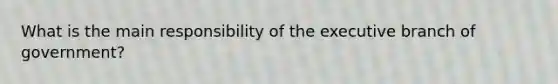 What is the main responsibility of the executive branch of government?