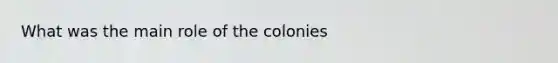 What was the main role of the colonies