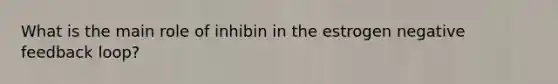 What is the main role of inhibin in the estrogen negative feedback loop?