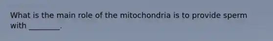 What is the main role of the mitochondria is to provide sperm with ________.