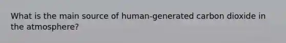 What is the main source of human-generated carbon dioxide in the atmosphere?