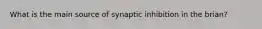 What is the main source of synaptic inhibition in the brian?