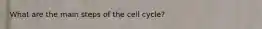 What are the main steps of the cell cycle?