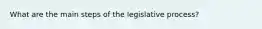 What are the main steps of the legislative process?