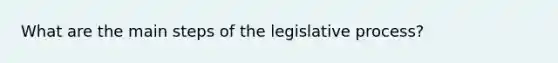 What are the main steps of the legislative process?