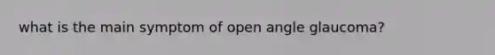 what is the main symptom of open angle glaucoma?