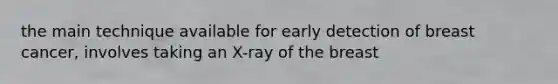 the main technique available for early detection of breast cancer, involves taking an X-ray of the breast