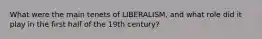 What were the main tenets of LIBERALISM, and what role did it play in the first half of the 19th century?