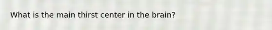 What is the main thirst center in the brain?