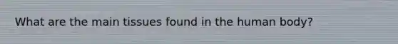 What are the main tissues found in the human body?