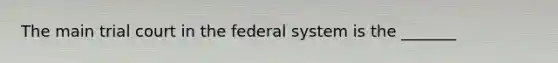 The main trial court in the federal system is the _______