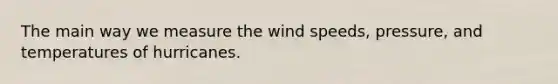 The main way we measure the wind speeds, pressure, and temperatures of hurricanes.