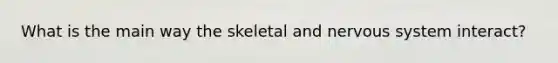 What is the main way the skeletal and nervous system interact?