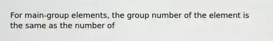 For main-group elements, the group number of the element is the same as the number of