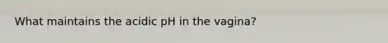 What maintains the acidic pH in the vagina?