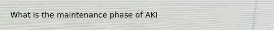 What is the maintenance phase of AKI