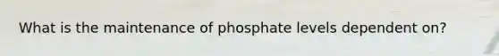 What is the maintenance of phosphate levels dependent on?