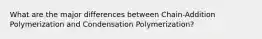 What are the major differences between Chain-Addition Polymerization and Condensation Polymerization?