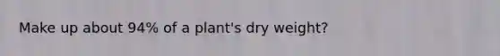 Make up about 94% of a plant's dry weight?