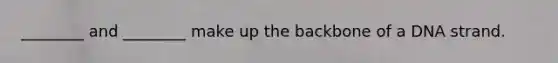 ________ and ________ make up the backbone of a DNA strand.