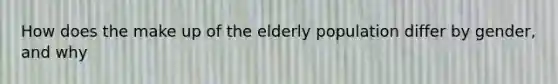 How does the make up of the elderly population differ by gender, and why