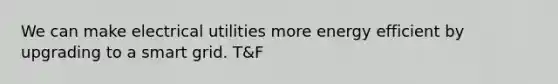 We can make electrical utilities more energy efficient by upgrading to a smart grid. T&F