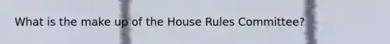 What is the make up of the House Rules Committee?