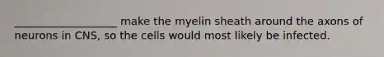 ___________________ make the myelin sheath around the axons of neurons in CNS, so the cells would most likely be infected.