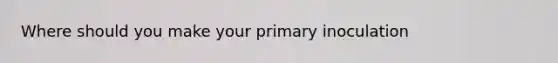 Where should you make your primary inoculation