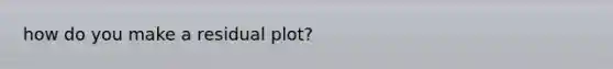 how do you make a residual plot?