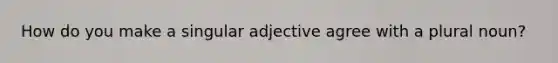 How do you make a singular adjective agree with a plural noun?