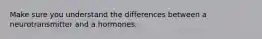 Make sure you understand the differences between a neurotransmitter and a hormones.