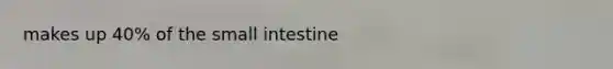 makes up 40% of <a href='https://www.questionai.com/knowledge/kt623fh5xn-the-small-intestine' class='anchor-knowledge'>the small intestine</a>