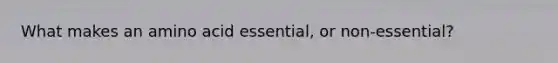 What makes an amino acid essential, or non-essential?