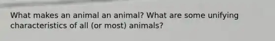 What makes an animal an animal? What are some unifying characteristics of all (or most) animals?