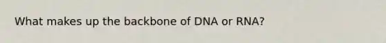 What makes up the backbone of DNA or RNA?