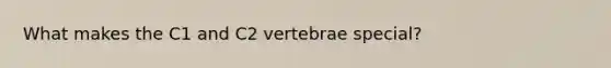 What makes the C1 and C2 vertebrae special?