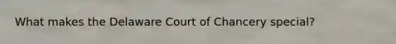 What makes the Delaware Court of Chancery special?