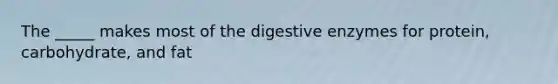 The _____ makes most of the digestive enzymes for protein, carbohydrate, and fat