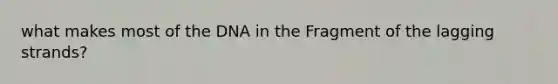 what makes most of the DNA in the Fragment of the lagging strands?