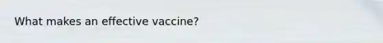 What makes an effective vaccine?