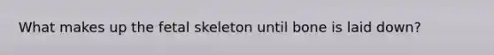 What makes up the fetal skeleton until bone is laid down?