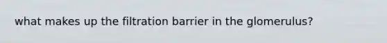 what makes up the filtration barrier in the glomerulus?