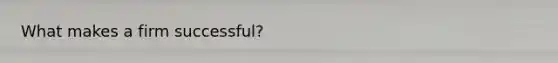 What makes a firm successful?
