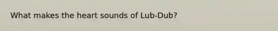 What makes <a href='https://www.questionai.com/knowledge/kya8ocqc6o-the-heart' class='anchor-knowledge'>the heart</a> sounds of Lub-Dub?