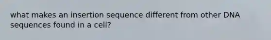 what makes an insertion sequence different from other DNA sequences found in a cell?