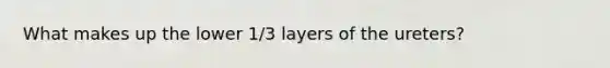 What makes up the lower 1/3 layers of the ureters?