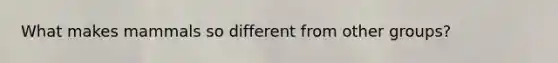 What makes mammals so different from other groups?