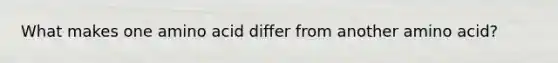 What makes one amino acid differ from another amino acid?